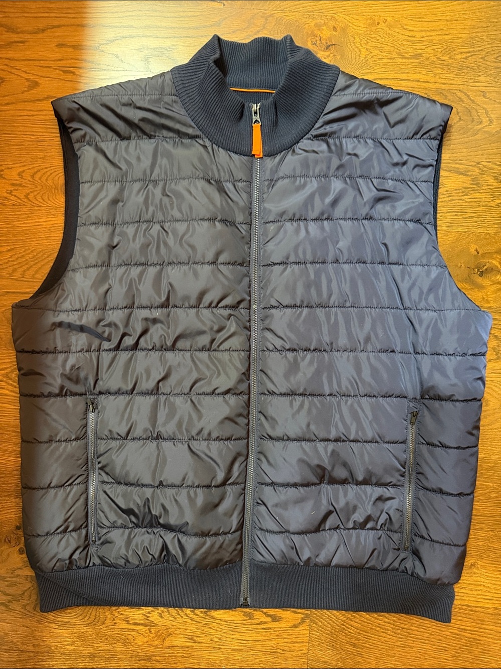 Orvis Men's Quilted Vest in Navy with Black Trim